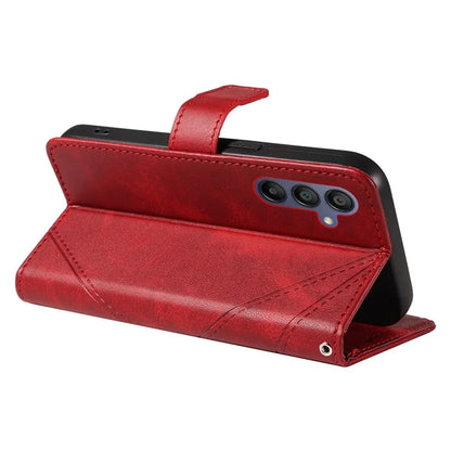 For Samsung Galaxy A16 5G Case Leather Geometric Line Wallet Phone Cover with Wrist Strap
