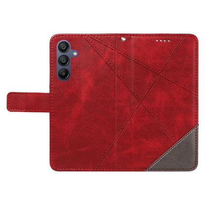 For Samsung Galaxy A16 5G Case Leather Geometric Line Wallet Phone Cover with Wrist Strap