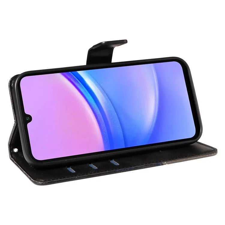 For Samsung Galaxy A16 5G Case Leather Geometric Line Wallet Phone Cover with Wrist Strap