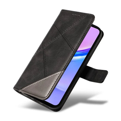For Samsung Galaxy A16 5G Case Leather Geometric Line Wallet Phone Cover with Wrist Strap