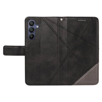 For Samsung Galaxy A16 5G Case Leather Geometric Line Wallet Phone Cover with Wrist Strap