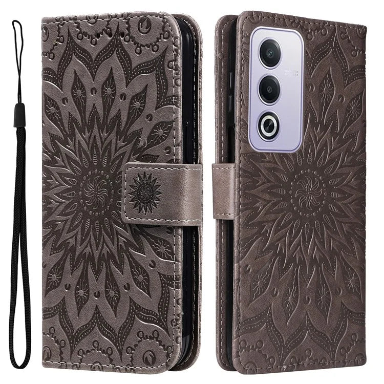 KT Imprinting Flower Series-1 For Oppo A3 Pro (Global) 5G  /  A3 Pro (India) 5G Case Sunflower Leather Wallet Folio Phone Cover