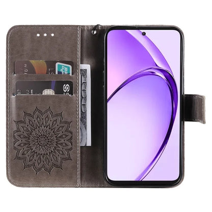 KT Imprinting Flower Series-1 For Oppo A3 Pro (Global) 5G  /  A3 Pro (India) 5G Case Sunflower Leather Wallet Folio Phone Cover