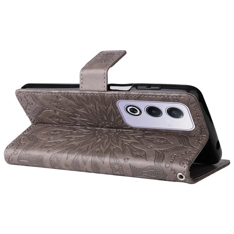 KT Imprinting Flower Series-1 For Oppo A3 Pro (Global) 5G  /  A3 Pro (India) 5G Case Sunflower Leather Wallet Folio Phone Cover