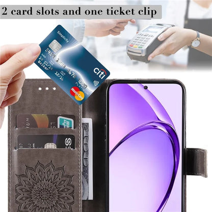 KT Imprinting Flower Series-1 For Oppo A3 Pro (Global) 5G  /  A3 Pro (India) 5G Case Sunflower Leather Wallet Folio Phone Cover