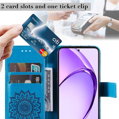 KT Imprinting Flower Series-1 For Oppo A3 Pro (Global) 5G  /  A3 Pro (India) 5G Case Sunflower Leather Wallet Folio Phone Cover