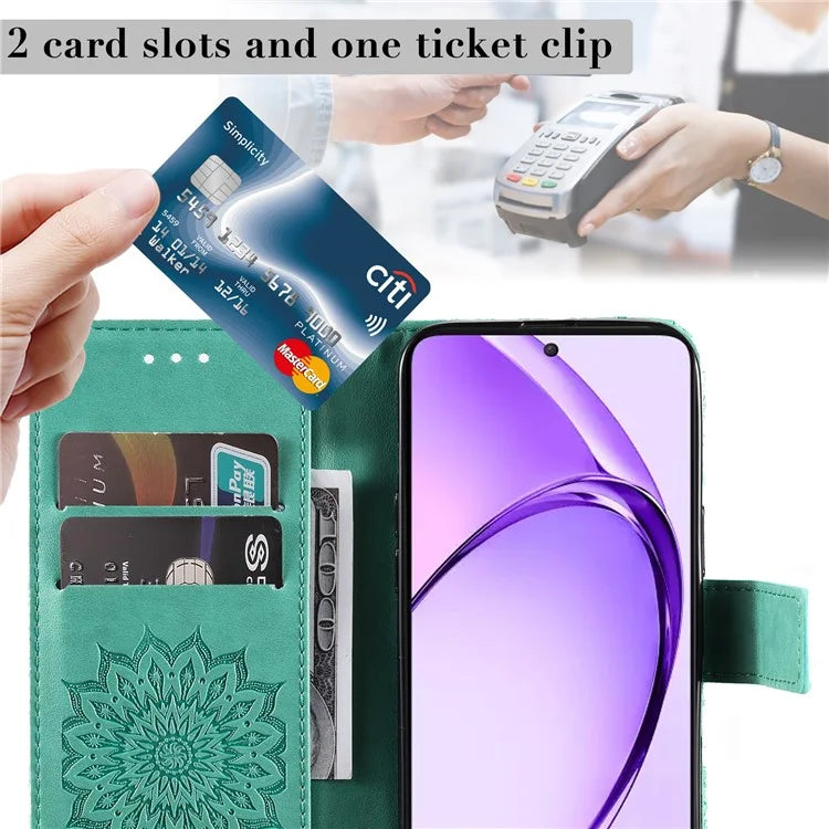 KT Imprinting Flower Series-1 For Oppo A3 Pro (Global) 5G  /  A3 Pro (India) 5G Case Sunflower Leather Wallet Folio Phone Cover