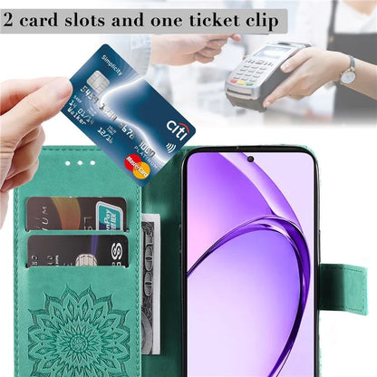 KT Imprinting Flower Series-1 For Oppo A3 Pro (Global) 5G  /  A3 Pro (India) 5G Case Sunflower Leather Wallet Folio Phone Cover