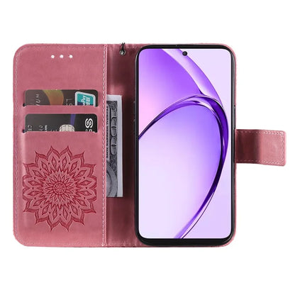 KT Imprinting Flower Series-1 For Oppo A3 Pro (Global) 5G  /  A3 Pro (India) 5G Case Sunflower Leather Wallet Folio Phone Cover