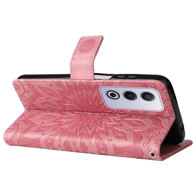 KT Imprinting Flower Series-1 For Oppo A3 Pro (Global) 5G  /  A3 Pro (India) 5G Case Sunflower Leather Wallet Folio Phone Cover