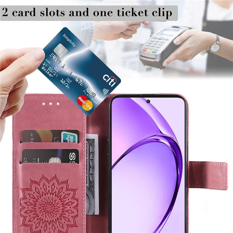 KT Imprinting Flower Series-1 For Oppo A3 Pro (Global) 5G  /  A3 Pro (India) 5G Case Sunflower Leather Wallet Folio Phone Cover