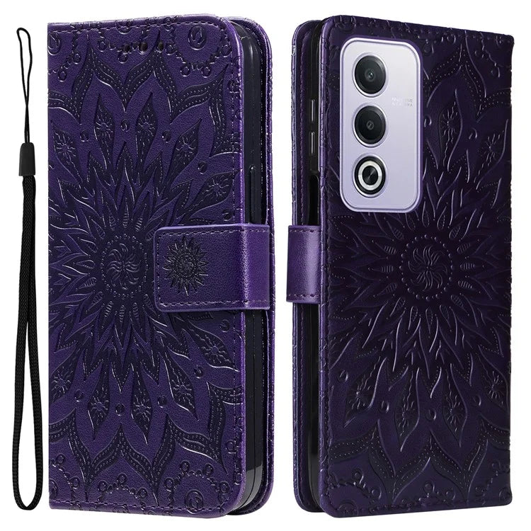 KT Imprinting Flower Series-1 For Oppo A3 Pro (Global) 5G  /  A3 Pro (India) 5G Case Sunflower Leather Wallet Folio Phone Cover