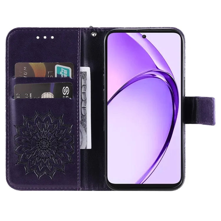 KT Imprinting Flower Series-1 For Oppo A3 Pro (Global) 5G  /  A3 Pro (India) 5G Case Sunflower Leather Wallet Folio Phone Cover