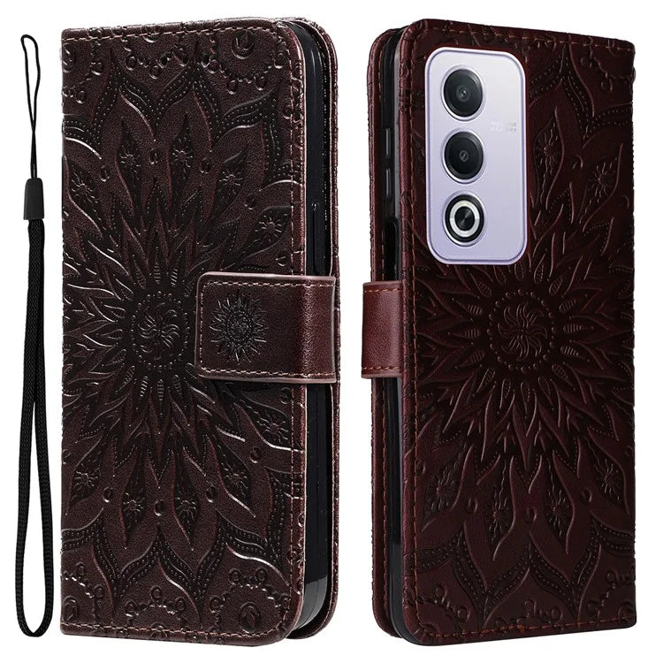 KT Imprinting Flower Series-1 For Oppo A3 Pro (Global) 5G  /  A3 Pro (India) 5G Case Sunflower Leather Wallet Folio Phone Cover