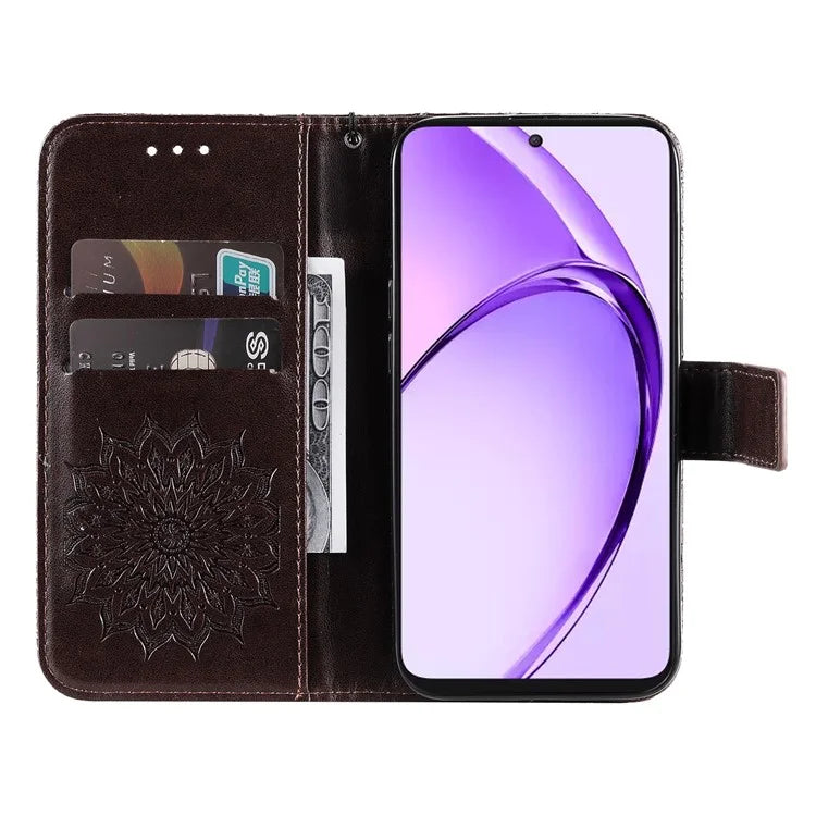 KT Imprinting Flower Series-1 For Oppo A3 Pro (Global) 5G  /  A3 Pro (India) 5G Case Sunflower Leather Wallet Folio Phone Cover