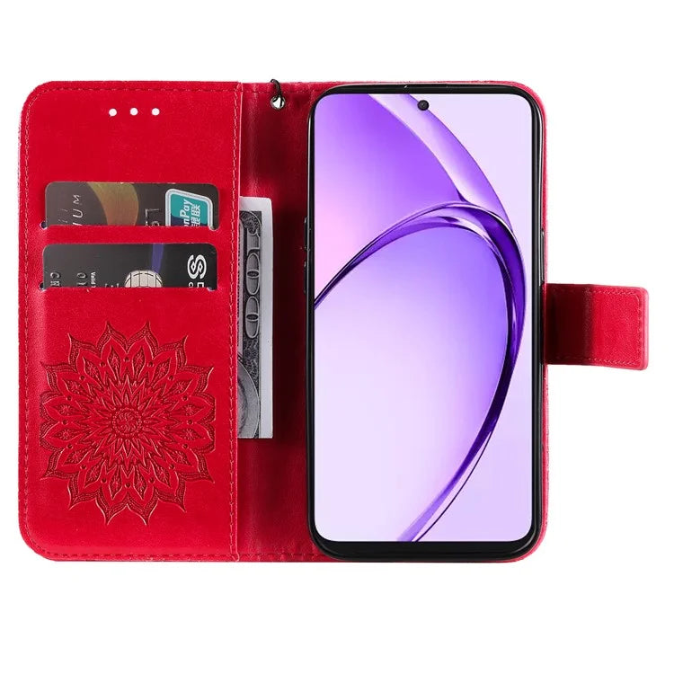 KT Imprinting Flower Series-1 For Oppo A3 Pro (Global) 5G  /  A3 Pro (India) 5G Case Sunflower Leather Wallet Folio Phone Cover