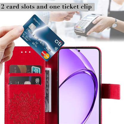 KT Imprinting Flower Series-1 For Oppo A3 Pro (Global) 5G  /  A3 Pro (India) 5G Case Sunflower Leather Wallet Folio Phone Cover