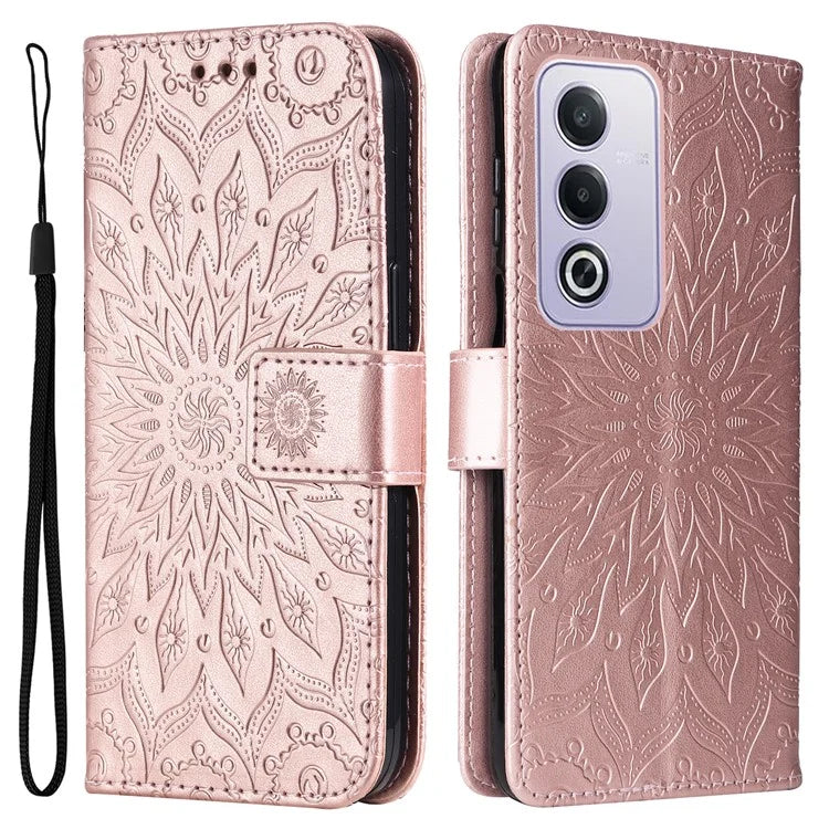 KT Imprinting Flower Series-1 For Oppo A3 Pro (Global) 5G  /  A3 Pro (India) 5G Case Sunflower Leather Wallet Folio Phone Cover