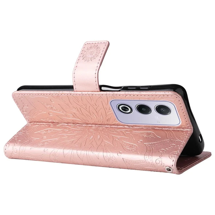 KT Imprinting Flower Series-1 For Oppo A3 Pro (Global) 5G  /  A3 Pro (India) 5G Case Sunflower Leather Wallet Folio Phone Cover