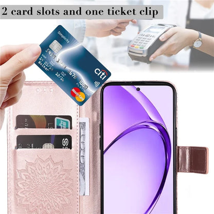 KT Imprinting Flower Series-1 For Oppo A3 Pro (Global) 5G  /  A3 Pro (India) 5G Case Sunflower Leather Wallet Folio Phone Cover