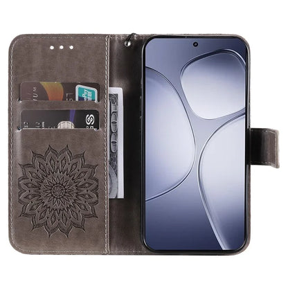 KT Imprinting Flower Series-1 For Xiaomi Redmi K70 Ultra Case Sunflower Leather Wallet Folio Phone Cover