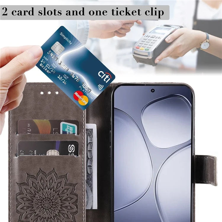 KT Imprinting Flower Series-1 For Xiaomi Redmi K70 Ultra Case Sunflower Leather Wallet Folio Phone Cover