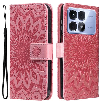 KT Imprinting Flower Series-1 For Xiaomi Redmi K70 Ultra Case Sunflower Leather Wallet Folio Phone Cover