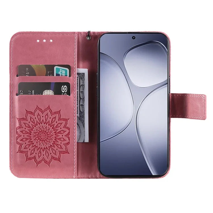 KT Imprinting Flower Series-1 For Xiaomi Redmi K70 Ultra Case Sunflower Leather Wallet Folio Phone Cover