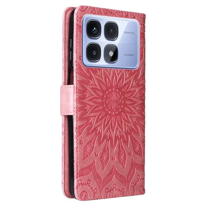 KT Imprinting Flower Series-1 For Xiaomi Redmi K70 Ultra Case Sunflower Leather Wallet Folio Phone Cover