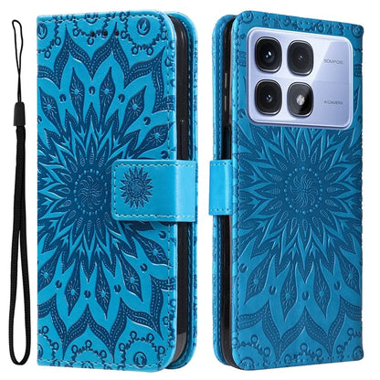 KT Imprinting Flower Series-1 For Xiaomi Redmi K70 Ultra Case Sunflower Leather Wallet Folio Phone Cover