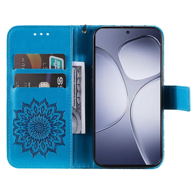 KT Imprinting Flower Series-1 For Xiaomi Redmi K70 Ultra Case Sunflower Leather Wallet Folio Phone Cover
