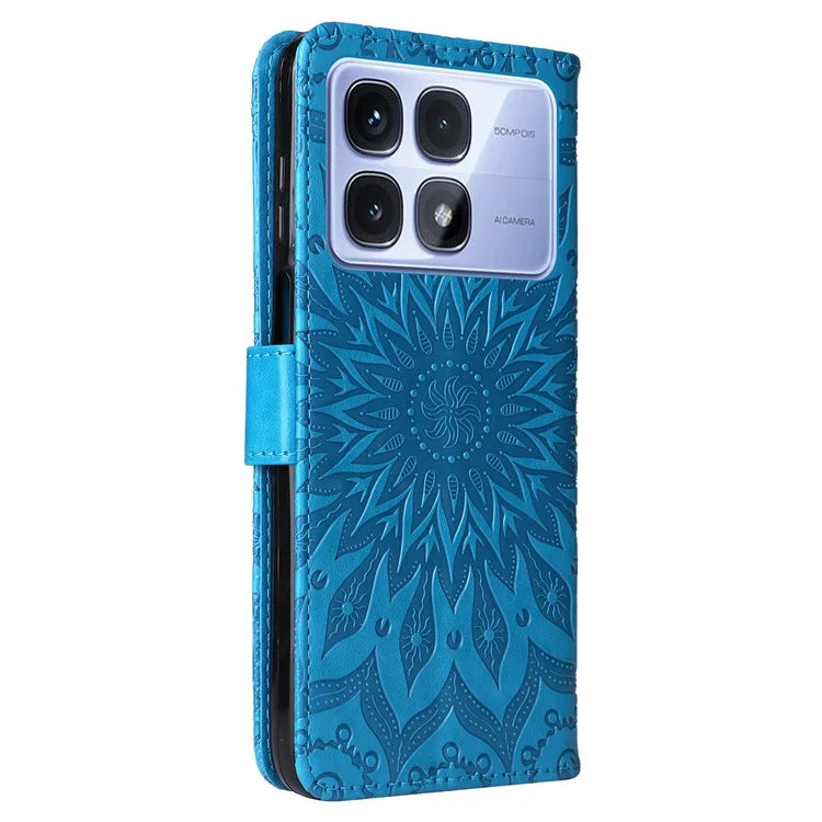 KT Imprinting Flower Series-1 For Xiaomi Redmi K70 Ultra Case Sunflower Leather Wallet Folio Phone Cover