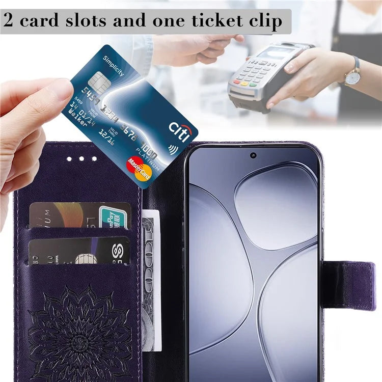 KT Imprinting Flower Series-1 For Xiaomi Redmi K70 Ultra Case Sunflower Leather Wallet Folio Phone Cover