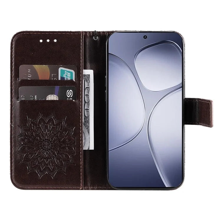 KT Imprinting Flower Series-1 For Xiaomi Redmi K70 Ultra Case Sunflower Leather Wallet Folio Phone Cover