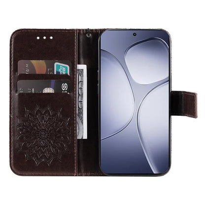 KT Imprinting Flower Series-1 For Xiaomi Redmi K70 Ultra Case Sunflower Leather Wallet Folio Phone Cover