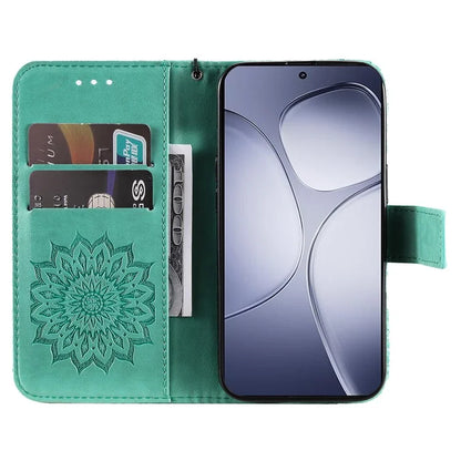 KT Imprinting Flower Series-1 For Xiaomi Redmi K70 Ultra Case Sunflower Leather Wallet Folio Phone Cover