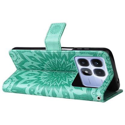 KT Imprinting Flower Series-1 For Xiaomi Redmi K70 Ultra Case Sunflower Leather Wallet Folio Phone Cover