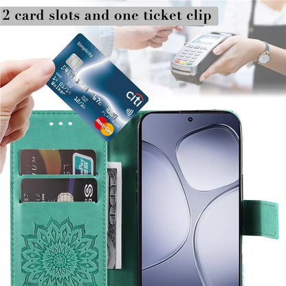 KT Imprinting Flower Series-1 For Xiaomi Redmi K70 Ultra Case Sunflower Leather Wallet Folio Phone Cover