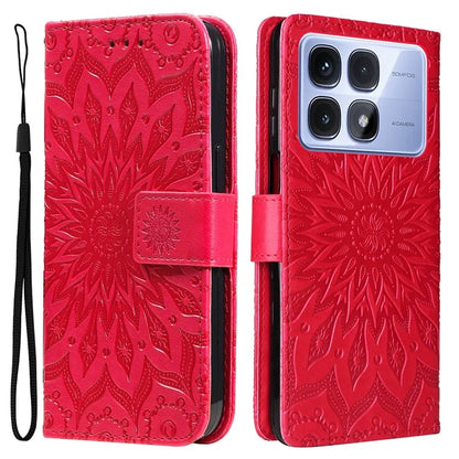 KT Imprinting Flower Series-1 For Xiaomi Redmi K70 Ultra Case Sunflower Leather Wallet Folio Phone Cover