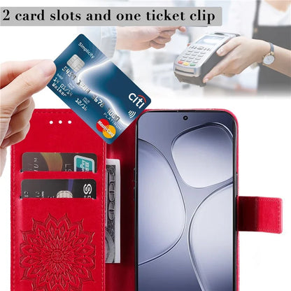 KT Imprinting Flower Series-1 For Xiaomi Redmi K70 Ultra Case Sunflower Leather Wallet Folio Phone Cover
