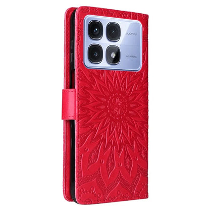 KT Imprinting Flower Series-1 For Xiaomi Redmi K70 Ultra Case Sunflower Leather Wallet Folio Phone Cover