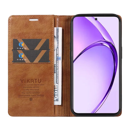 YIKATU YK-006 For Oppo A3 Pro (Global) 5G  /  A3 Pro (India) 5G Case Wallet Litchi Grain Leather Phone Cover Magnetic Auto-Absorbed