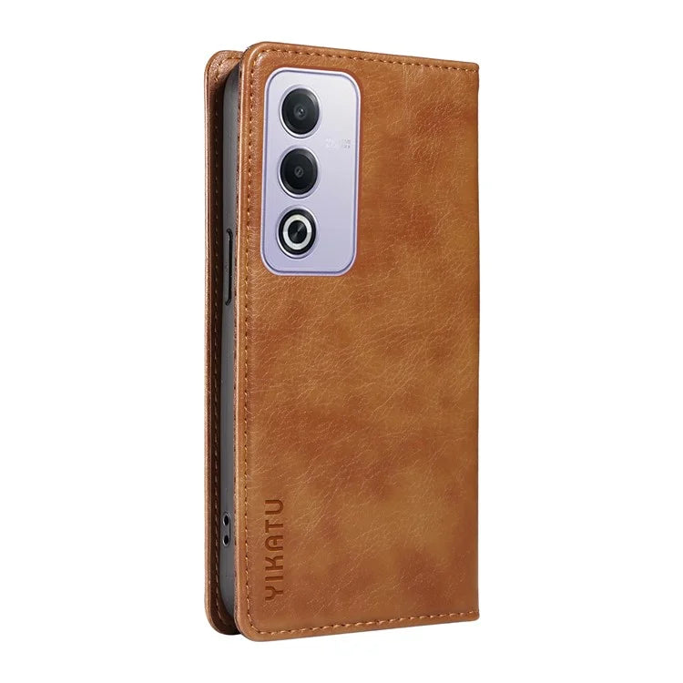YIKATU YK-006 For Oppo A3 Pro (Global) 5G  /  A3 Pro (India) 5G Case Wallet Litchi Grain Leather Phone Cover Magnetic Auto-Absorbed