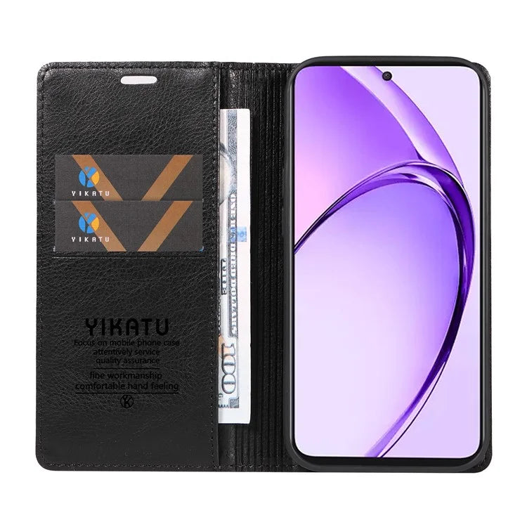 YIKATU YK-006 For Oppo A3 Pro (Global) 5G  /  A3 Pro (India) 5G Case Wallet Litchi Grain Leather Phone Cover Magnetic Auto-Absorbed