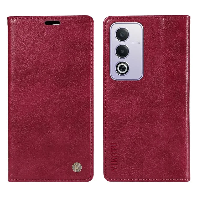 YIKATU YK-006 For Oppo A3 Pro (Global) 5G  /  A3 Pro (India) 5G Case Wallet Litchi Grain Leather Phone Cover Magnetic Auto-Absorbed