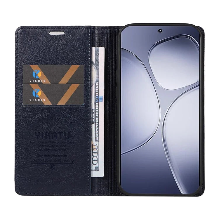 YIKATU YK-006 For Xiaomi Redmi K70 Ultra Case Wallet Litchi Grain Leather Phone Cover Magnetic Auto-Absorbed