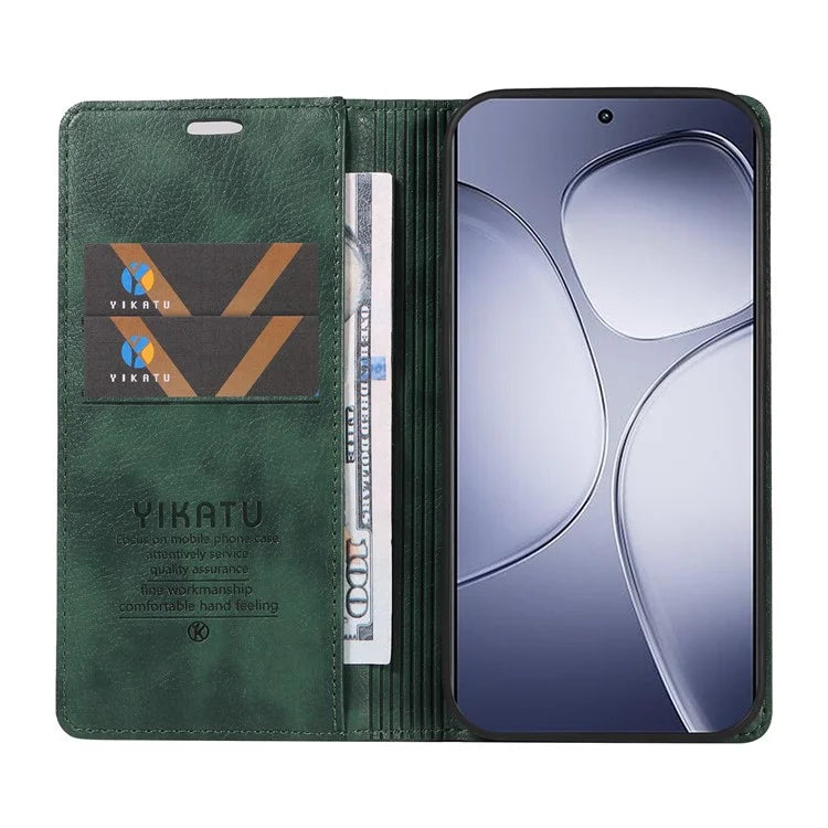 YIKATU YK-006 For Xiaomi Redmi K70 Ultra Case Wallet Litchi Grain Leather Phone Cover Magnetic Auto-Absorbed