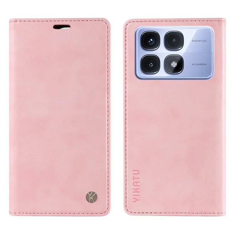 YIKATU YK-006 For Xiaomi Redmi K70 Ultra Case Wallet Litchi Grain Leather Phone Cover Magnetic Auto-Absorbed