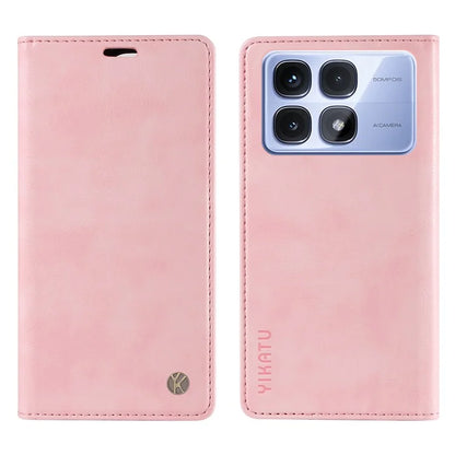YIKATU YK-006 For Xiaomi Redmi K70 Ultra Case Wallet Litchi Grain Leather Phone Cover Magnetic Auto-Absorbed