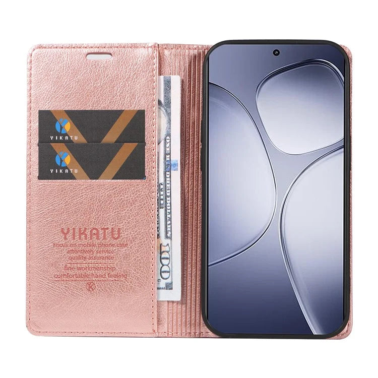 YIKATU YK-006 For Xiaomi Redmi K70 Ultra Case Wallet Litchi Grain Leather Phone Cover Magnetic Auto-Absorbed